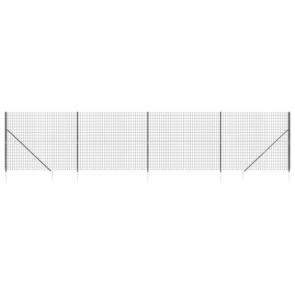 vidaXL Clôture en treillis métallique et ancrage anthracite 1 4x10 m