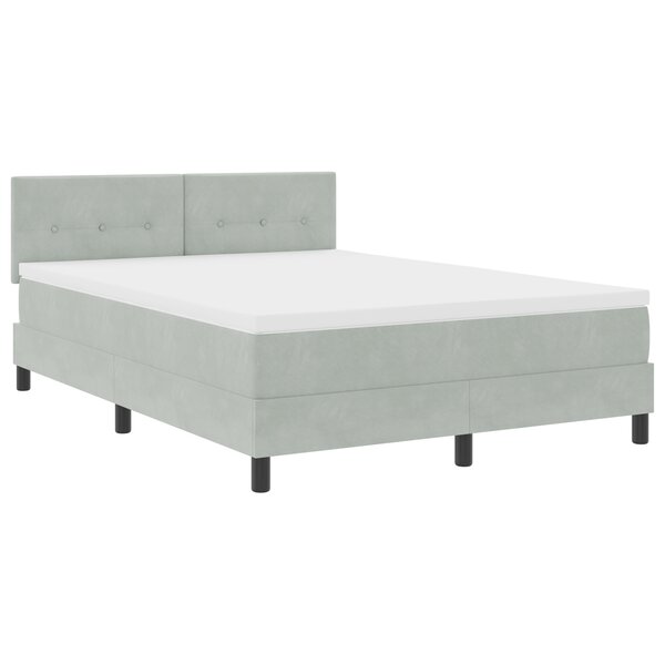 Lit coffre vidaXL avec matelas gris clair 140x200 cm en velours