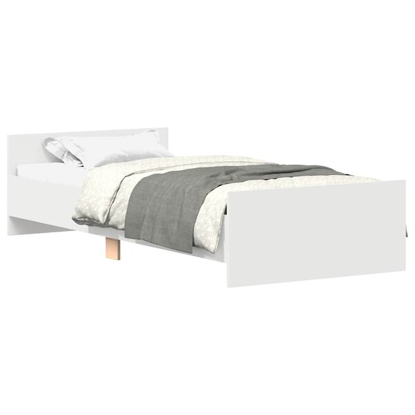 vidaXL Cadre de lit sans matelas blanc 75x190 cm bois d'ingénierie