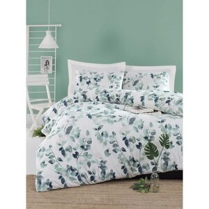 Parure de lit - housse de couette 220 x 240 + 2 taies d'oreiller 60 x 60 65 coton- Vert