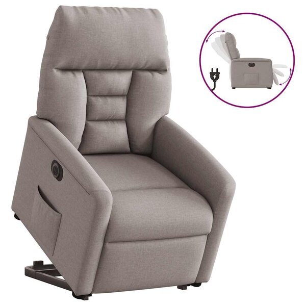 vidaXL Fauteuil inclinable électrique taupe tissu