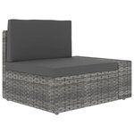 vidaXL Salon de jardin 5 Pièces Résine tressée Gris