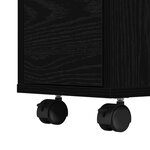 vidaXL Cabinet de Salle de Bain Étroit Sur Roues Chêne Noir Bois d'Ingénierie