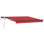 vidaXL Auvent Rétractable Rouge 350 x 250 cm tissu