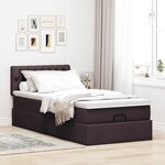 vidaXL Cadre de lit ottoman avec matelas marron foncé 80x200 cm tissu