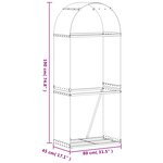 vidaXL Porte-bûches gris clair 80x45x190 cm acier galvanisé