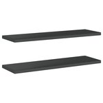 vidaXL Étagères murales 2 Pièces 100x30x3 cm noir acier inoxydable