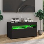 vidaXL Meuble TV avec lumières LED Noir 75x35x40 cm