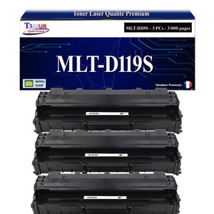 T3AZUR - 3x Toners compatibles avec Samsung MLTD119S D119S pour Samsung ML-2020 ML-2510 ML-2520 ML-2570 ML-2570G ML-2571N SCX-4321 SCX-4521 SCX-4521F SCX-4521FG SCX-4521G