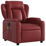 vidaXL Fauteuil de massage inclinable électrique rouge bordeaux