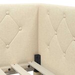 vidaXL Cadre de lit d'angle avec tête de lit Crème 90 x 190 cm tissu