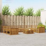 vidaXL Ensemble de canapés d'extérieur 10 Pièces Naturel