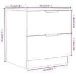 vidaXL Tables de chevet 2 Pièces Sonoma gris Bois d'ingénierie