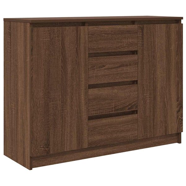 vidaXL Buffet avec tiroirs chêne brun 100 5x35x76 cm bois d'ingénierie