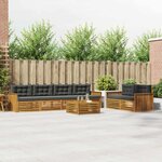 vidaXL Ensemble de canapés d'extérieur 7 Pièces Naturel et Anthracite
