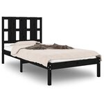 vidaXL Cadre de lit sans matelas noir 100x200 cm bois massif de pin