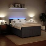 vidaXL Sommier à lattes de lit et matelas Gris foncé 140x200cm Velours