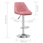 vidaXL Tabourets de bar lot de 2 rose velours