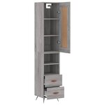 vidaXL Buffet haut Sonoma gris 34 5x34x180 cm Bois d'ingénierie