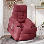 vidaXL Fauteuil inclinable de massage électrique Rouge bordeaux Tissu
