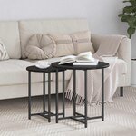vidaXL Ensemble de tables d'appoint 2 Pièces Chêne noir 50 x 50 x 50 cm