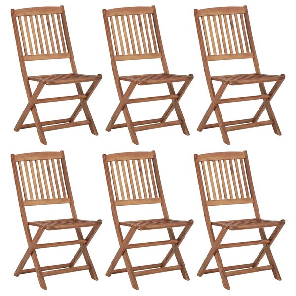 vidaXL Chaises pliables de jardin 6 Pièces Bois d'acacia solide