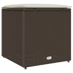 vidaXL Coffre de Rangement Extérieur Brun et Crème Rotin Moyen Rangement