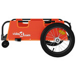vidaXL Remorque de vélo orange tissu oxford et fer