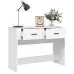 vidaXL Table console Blanc 100x39x75 cm Bois d'ingénierie