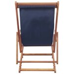 vidaXL Chaise pliable de plage Tissu et cadre en bois Bleu