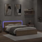 vidaXL Cadre de lit avec tête de lit et LED chêne sonoma 160x200 cm
