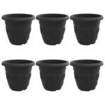 vidaXL Pot à fleurs rond 6 pc Noir Ø 34 x 28 cm Plastique