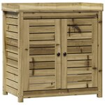 vidaXL Table de rempotage avec étagères bois de pin imprégné