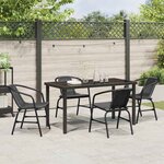 vidaXL Ensemble de salle à manger pour jardin 5 Pièces Noir Poly rotin
