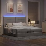 VidaXL Cadre de lit ottoman avec matelas taupe 200x200cm tissu