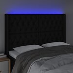 vidaXL Tête de lit à LED Noir 147x16x118/128 cm Tissu
