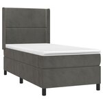 vidaXL Sommier à lattes de lit matelas LED Gris foncé 90x200cm Velours