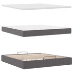 vidaXL Cadre de lit ottoman avec matelas gris 180x200 cm similicuir