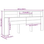 vidaXL Cabinet de Tête de Lit Chêne artisanal 220 x 19 x 101 5 cm