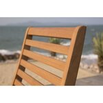 Lot de 2 chaises de jardin pliantes en eucalyptus FSC - 57 x 46,5 x 90 cm
