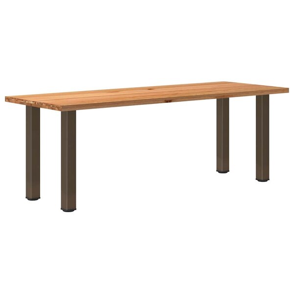vidaXL Table à manger marron clair bois de chêne massif rectangulaire
