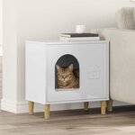 vidaXL Maison pour chat Blanc Brillant 51 x 30 x 52 cm