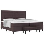 vidaXL Lit à ressorts avec matelas Marron foncé 200 x 200 cm tissu