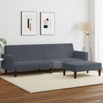 vidaXL Ensemble de canapés 2 Pièces gris foncé velours