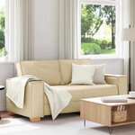 vidaXL Canapé 2 places Crème 140 cm Tissu