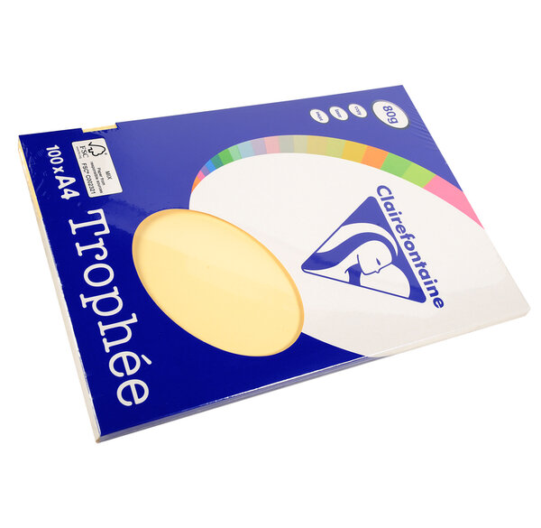 Ramette 100 Feuilles Papier 80g A4 210x297 mm Certifié FSC chamois TROPHÉE
