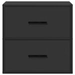 vidaXL Table de chevet murale noir 40x31x39 5 cm