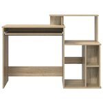 vidaXL Bureau avec Rangement Chêne sonoma 120.5 x 44 x 88.5 cm