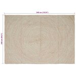 vidaXL Tapis de surface Naturel et Blanc 240 x 340 cm Jute