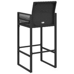 vidaXL Tabourets de bar de jardin lot de 2 noir résine tressée